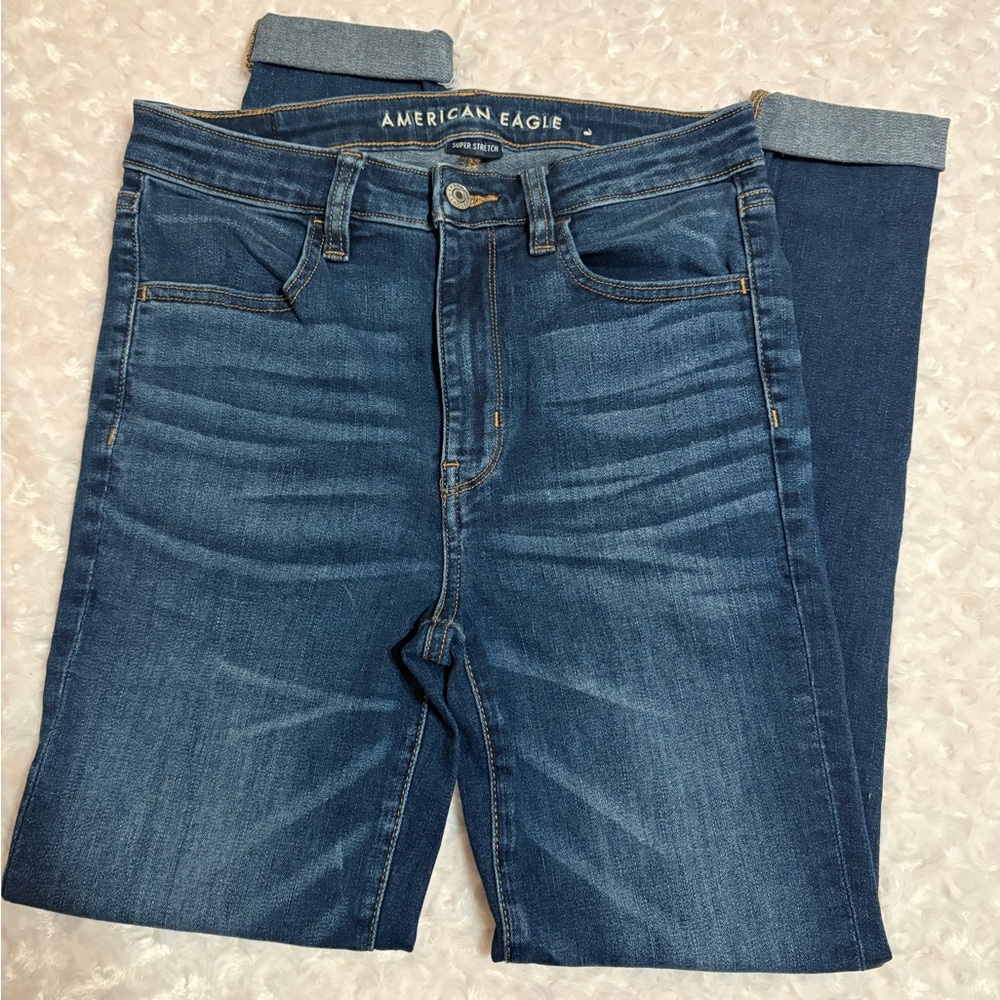 American Eagle Dark Wash Skinny Jeans - Dark Blue